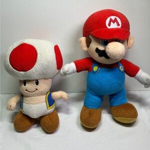 Mario and Toad plush looking for a new home, previously snuggled condition 2012
